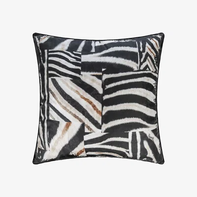Amara Roberto Cavalli - Zebra Patch Silk Cushion - 60x60cm
