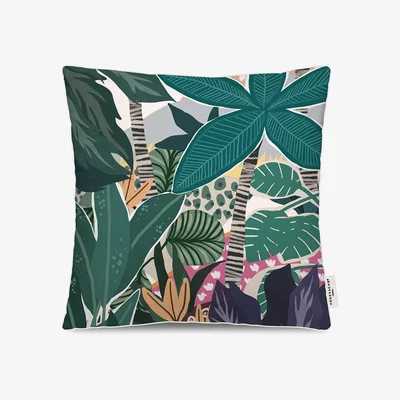 Amara PODEVACHE - On Dirait Le Sud Outdoor Cushion- 45x45cm - Abstract Jungle Print