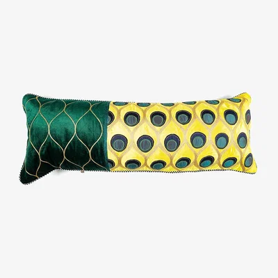 Amara MacKenzie-Childs - Peacock Lumbar Cushion - Emerald - 85x30cm