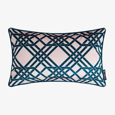 Amara Florence Broadhurst - Pagoda Velvet Cushion - 50x30cm - Green & Blush