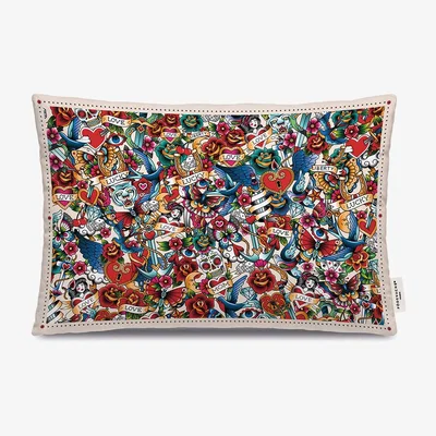 Amara PODEVACHE - Tattoo Outdoor Cushion - Multi - 40x60cm