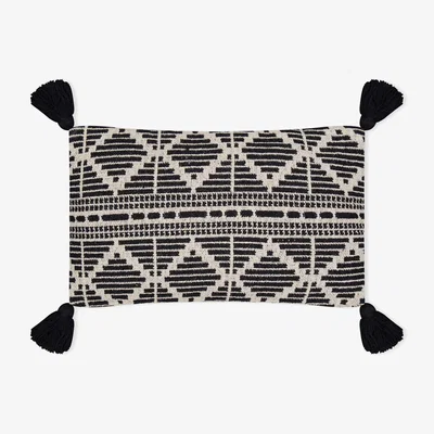 Amara Gutte Cushion, Black, Recycled Cotton