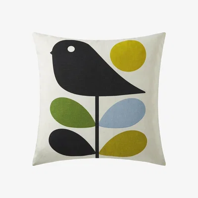 Amara Orla Kiely - Early Bird Reversible Cushion - 45x45cm - Duck Egg