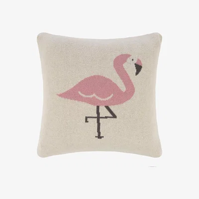 Amara AMARA Kids - Animal Knitted Cushion - 40x40cm - Flamingo
