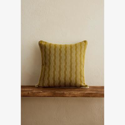 Anthropologie TBCo Olive Wave Cushion