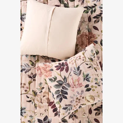 Anthropologie Seren Floral Velvet Euro Cushion