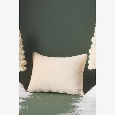 Anthropologie Shayla Velvet Festive Text Cushion