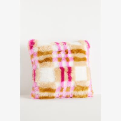 Anthropologie Lilou Jacquard Faux-Fur Cushion