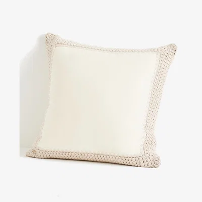 Anthropologie Margeux Crochet Velvet Cushion