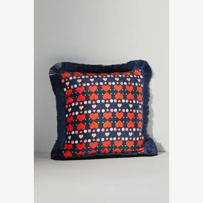 Anthropologie Maeve Le Petit Fringe Square Cushion