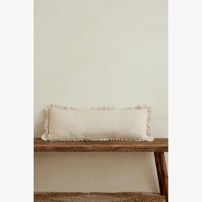 Anthropologie Ellenvale Interiors Grace Ruffle Bolster Cushion