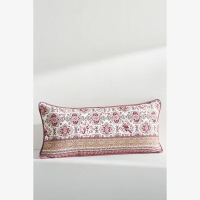 Anthropologie Farrah Hand- Embroidered Bolster Cushion