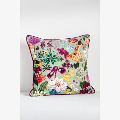 Anthropologie Evie Cotton Printed Floral Cushion