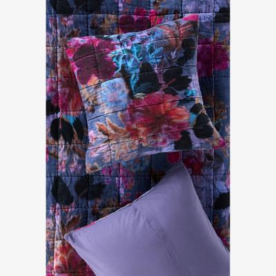 Anthropologie Imogen Cotton Velvet Floral Printed Cushion
