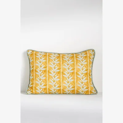 Anthropologie Calista Linen Printed Floral Cushion