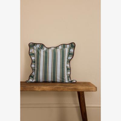 Anthropologie TBCo Blue Stripe Bow Square Cushion