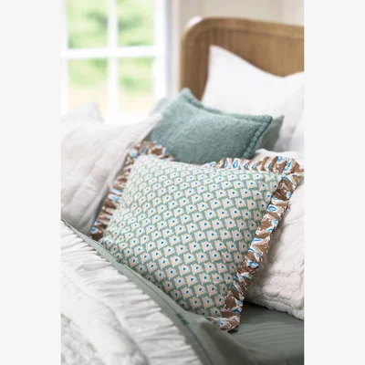 Anthropologie Mari Ikat Cotton Printed Cushion