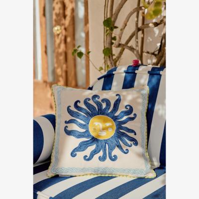 Anthropologie Soula Embroidered Indoor/Outdoor Cushion