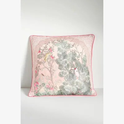Anthropologie Priyanka Printed Linen-Blend Cushion