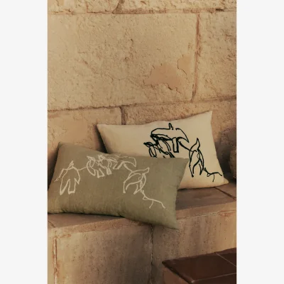 Anthropologie Ferm Living x Utzon - Can Lis Vuelo Cotton-Linen Cushion