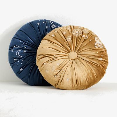 Anthropologie Clara Embroidered Velvet Cushion