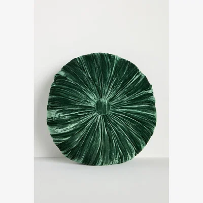 Anthropologie Le Petit Velvet Round Cushion