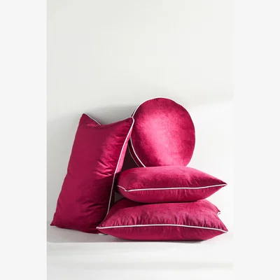 Anthropologie Adelina Velvet Round Cushion