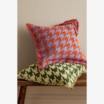 Anthropologie TBCo Lilac Houndstooth Cushion