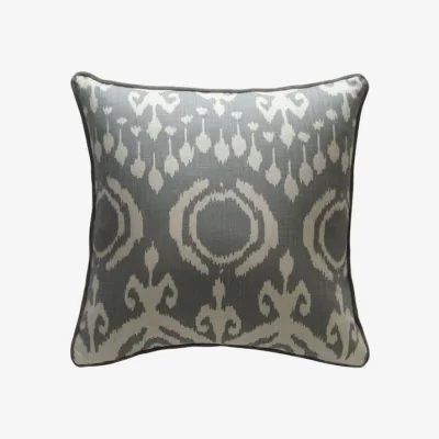 Andrew Martin Volcano Storm, Sustainable Feather, Cushion, 55cm x 55cm - Andrew Martin Eco-conscious & Linen Blend & Viscose Blend Ikat