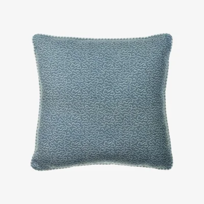 Andrew Martin Pollen Denim, Sustainable Feather, Cushion - Andrew Martin Eco-conscious & Linen Blend & Viscose Blend Small Prints