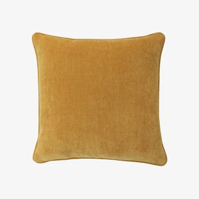 Andrew Martin House Chenille Gold, Sustainable Feather, Cushion - Andrew Martin Plain