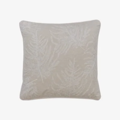 Andrew Martin Brooklyn Natural, Sustainable Feather, Cushion, 55cm x 55cm - Andrew Martin Cotton Blend & Linen Blend & Viscose Blend Embroidered & Floral