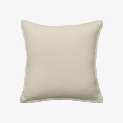 Andrew Martin Rocco Chalk, Sustainable Feather, Cushion, 55cm x 55cm - Andrew Martin With Trim/Fringe & Linen & Linen Blend Plain