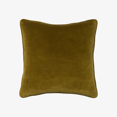 Andrew Martin Medici Olive, Sustainable Feather, Cushion - Andrew Martin Eco-conscious & Cotton & Velvet Plain