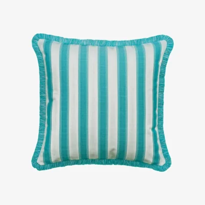 Andrew Martin Tote Turquoise, Hollowfibre, Cushion, 55cm x 55cm - Andrew Martin Sophie Paterson Stripe