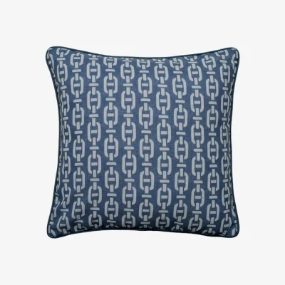 Andrew Martin Burlington Navy Outdoor, Hollowfibre, Outdoor Cushion, 55cm x 55cm - Andrew Martin Sophie Paterson Geometric