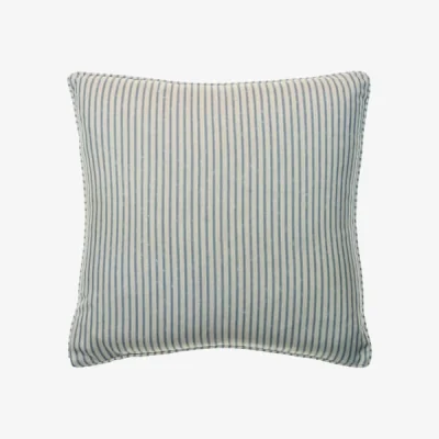 Andrew Martin Picket Denim, Sustainable Feather, Cushion - Andrew Martin Eco-conscious & Linen Blend & Viscose Blend Small Prints & Stripe