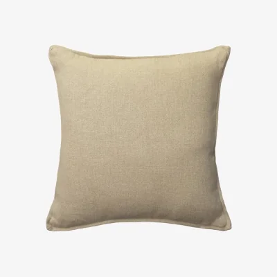 Andrew Martin Rocco Natural, Sustainable Feather, Cushion, 55cm x 55cm - Andrew Martin With Trim/Fringe & Linen & Linen Blend Plain