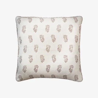 Andrew Martin Thyme Twig, Sustainable Feather, Cushion, 55cm x 55cm - Andrew Martin Linen & Linen Blend Floral & Small Prints