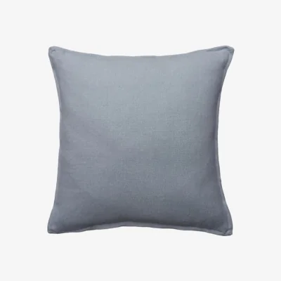Andrew Martin Rocco Hazy Sky, Sustainable Feather, Cushion, 55cm x 55cm, Blue - Andrew Martin With Trim/Fringe & Linen & Linen Blend Plain