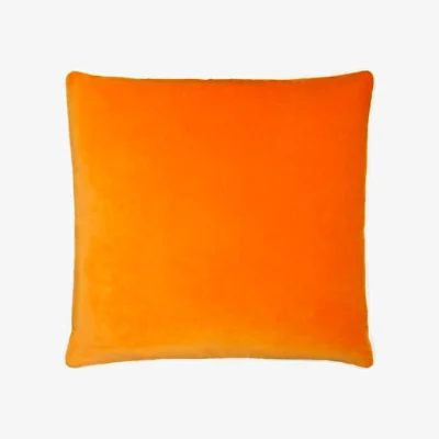 Andrew Martin Pelham Clementine / Milk, Sustainable Feather, Cushion, 55cm x 55cm, Clementine/Milk - Andrew Martin Velvet Plain
