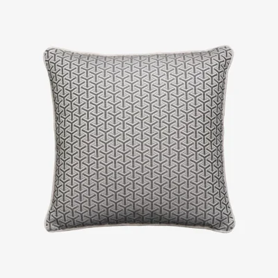 Andrew Martin Monte Storm, Sustainable Feather, Cushion, 55cm x 55cm - Andrew Martin Sophie Paterson Linen Blend Geometric