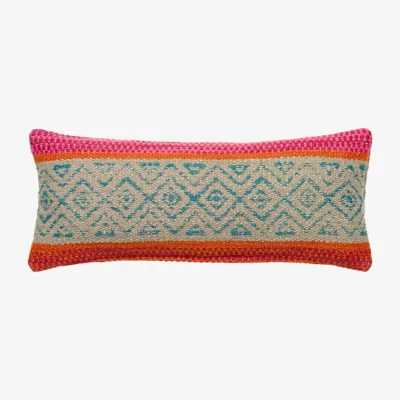 Andrew Martin Pampas Teal, Sustainable Feather, Rectangle Cushion, 22CM X 54CM - Andrew Martin Stripe