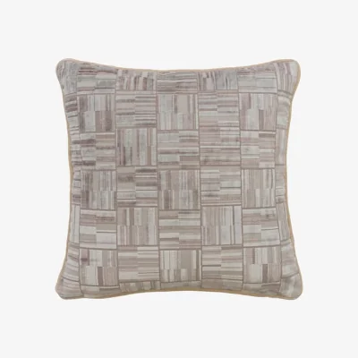 Andrew Martin Lexington Smoke, Sustainable Feather, Cushion, 55cm x 55cm - Andrew Martin Velvet Geometric