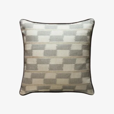 Andrew Martin Positano Sand, Sustainable Feather, Cushion - Andrew Martin Cotton Blend Geometric