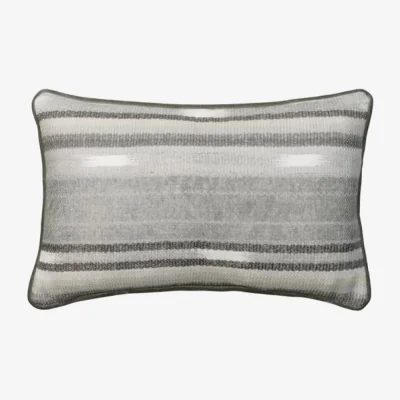 Andrew Martin Nineveh Smoke, Sustainable Feather, Cushion, 55cm x 35cm, Slate - Andrew Martin Linen & Linen Blend & Viscose Blend Stripe