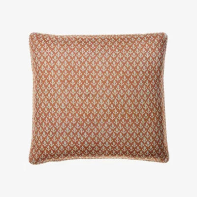 Andrew Martin Bud Orange, Sustainable Feather, Cushion - Andrew Martin Eco-conscious & Linen Blend & Viscose Blend Floral & Small Prints