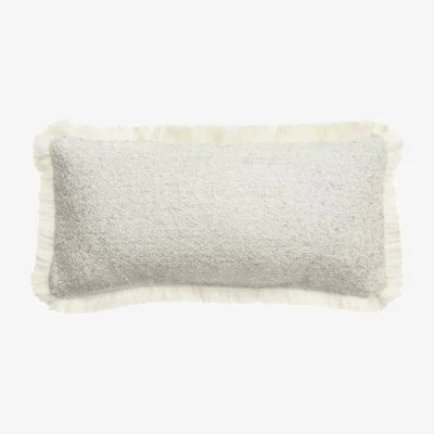 Andrew Martin Huntsman Natural Small Rectangle, Sustainable Feather, Cushion - Andrew Martin Sophie Paterson Bouclé & With Trim/Fringe & Cotton Blend & Linen Blend