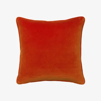 Andrew Martin Medici Orange, Sustainable Feather, Cushion - Andrew Martin Eco-conscious & Cotton & Velvet Plain