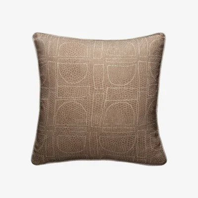 Andrew Martin Curzon Almond, Sustainable Feather, Cushion - Andrew Martin Sophie Paterson Eco-conscious & Cotton Blend & Linen Blend Geometric